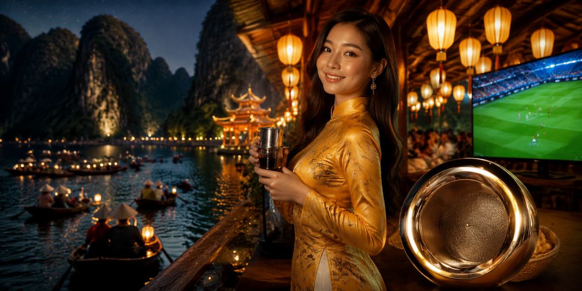 Cá cược bóng đá tại Ninh Bình với hình ảnh người chơi mặc áo dài